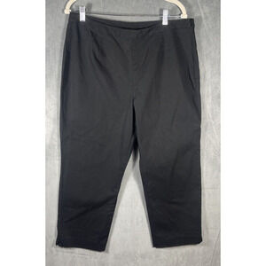 J Jill Women's Side Zip Black Cropped Stretch High Rise Pants 23.5” Inseam Sz 14